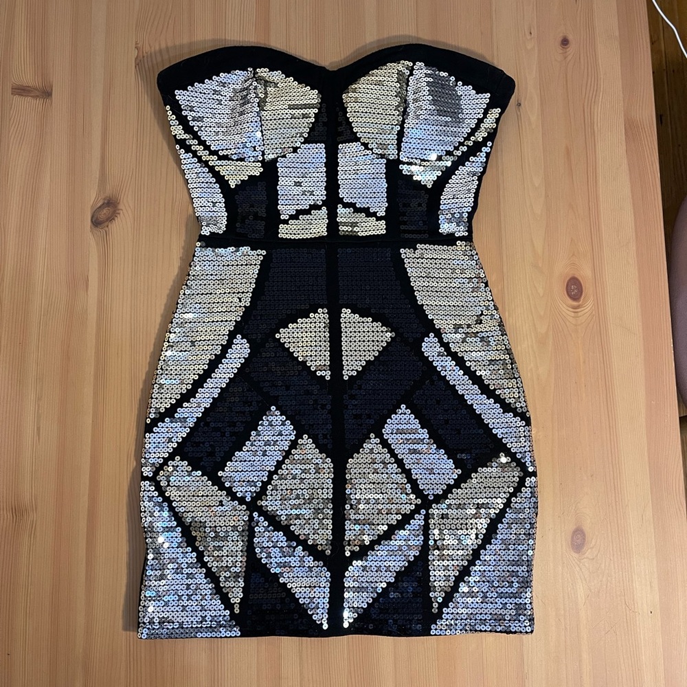 2B Bebe Sequin Babydoll Mini Dress Size XS